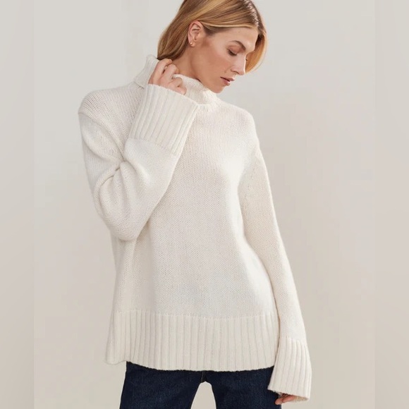 Jenni Kayne Ivory Alpaca CocoonTurtleneck Sweater Women’s...